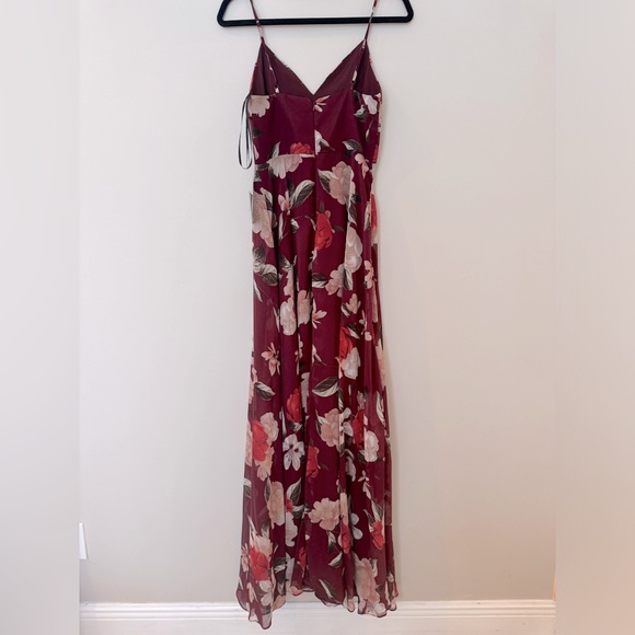 Lulu’s Burgundy Floral Maxi Dress - Picture 2 of 5